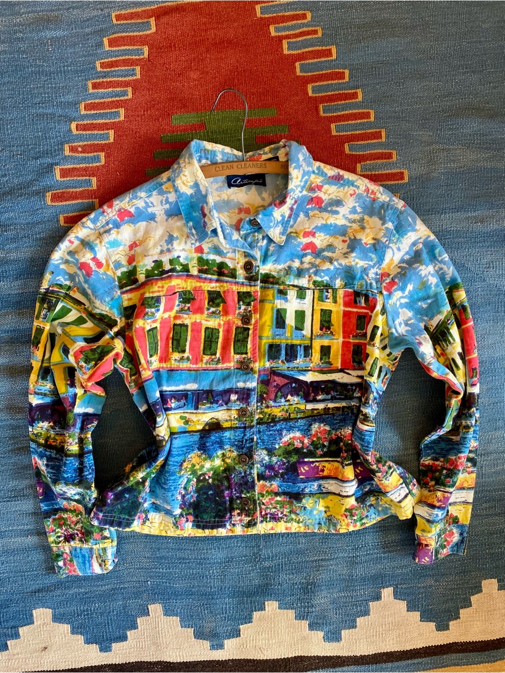 Colorful Painted City Print Jacket